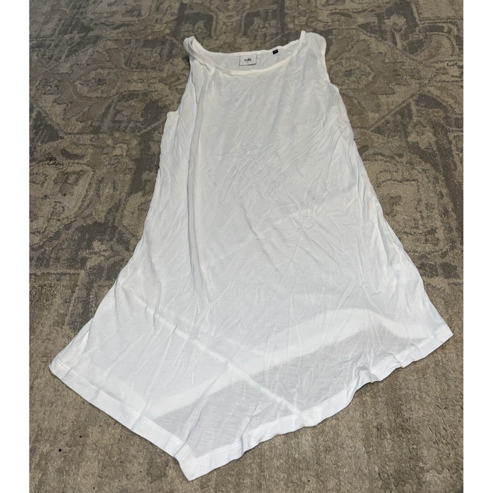 Cabi Style #5070 White Asymmetrical Soft Tank Top Women's Sz XS X-Small